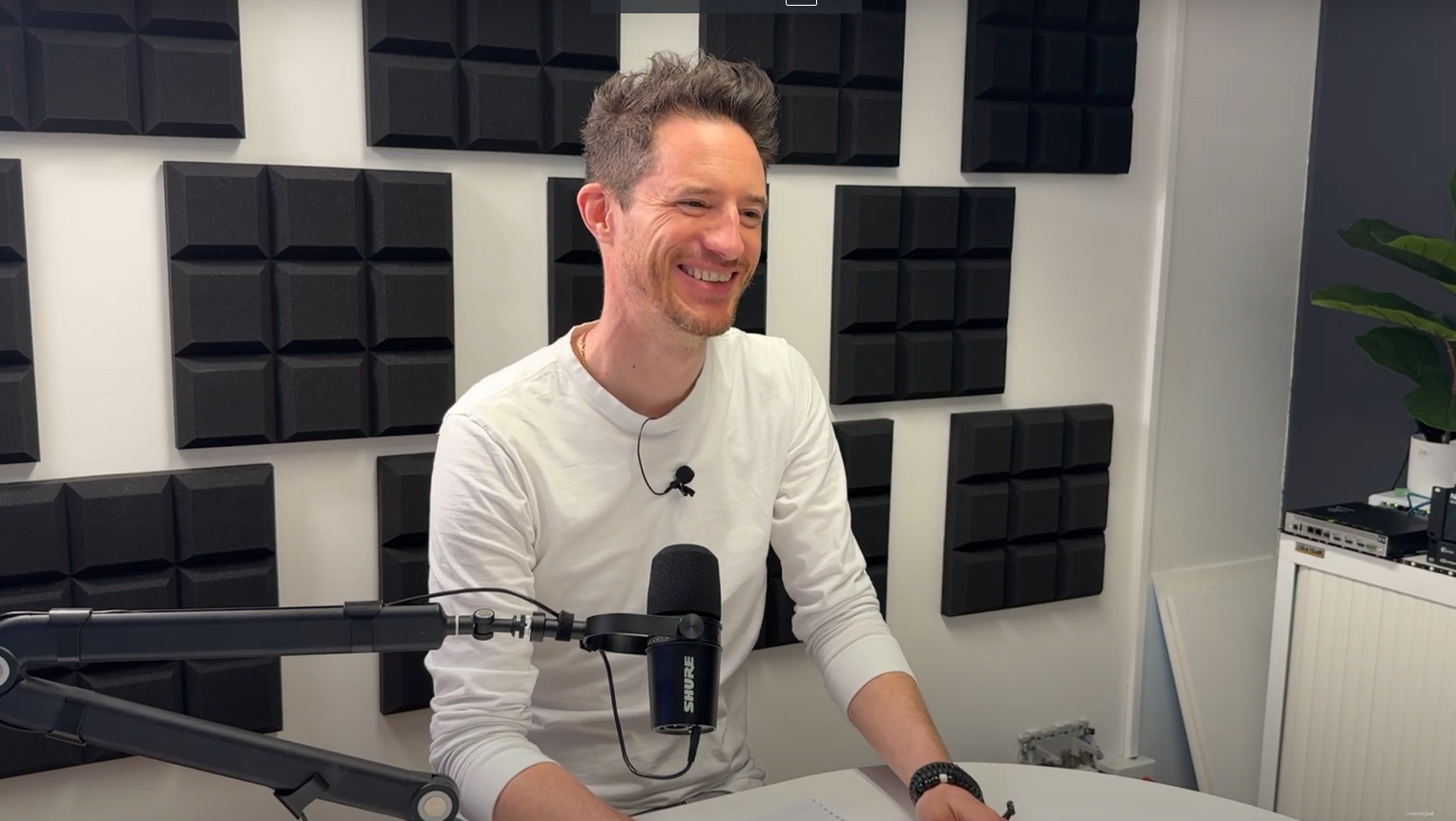 Neil Collins in his podcast studio
